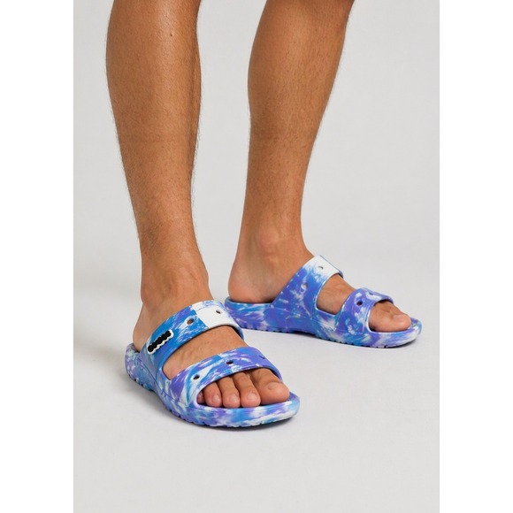 CROCS Shoes - Crocs Classic Marbled Slide Sandal Blue Purple White Mens 8 Womens 10